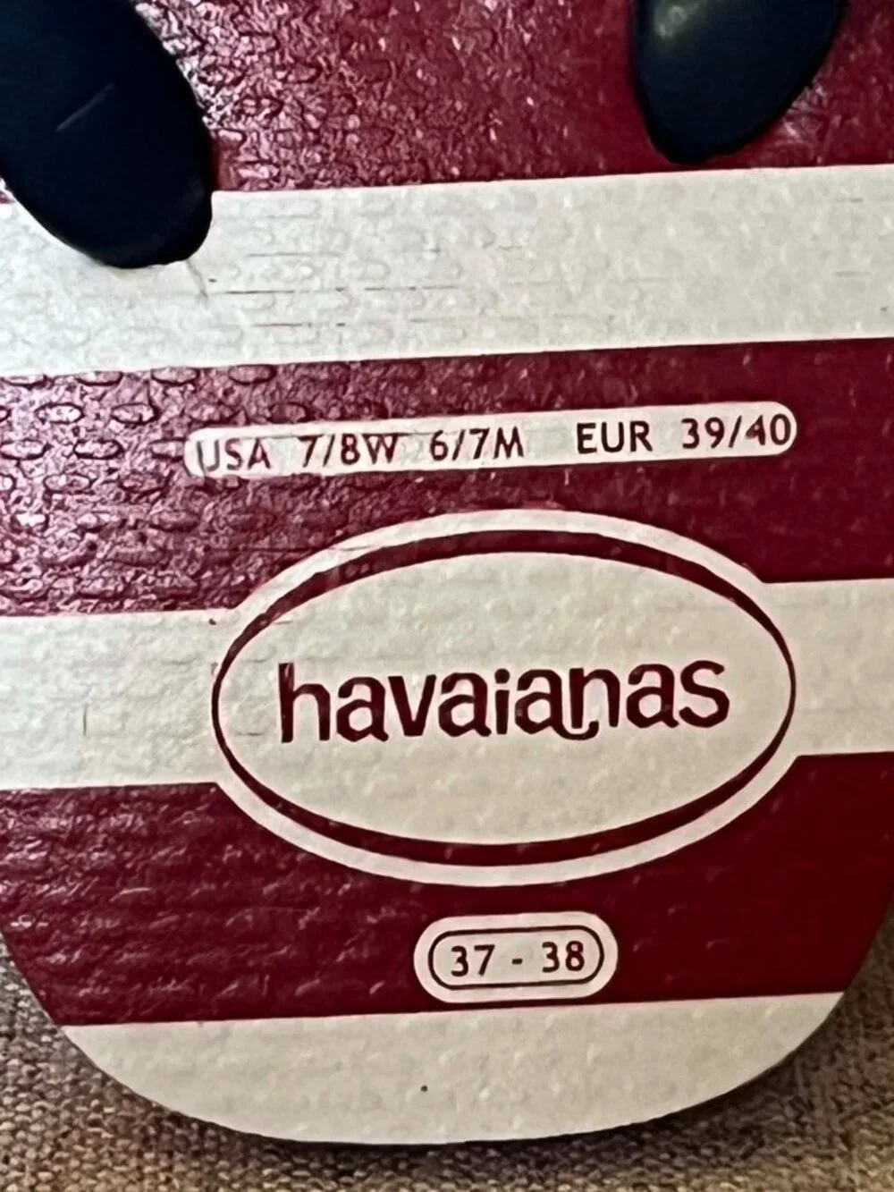 Havaianas Stripe Red White Blue Flip Flops 7/8W 6/7M